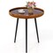 Brown Epoxy Resin Round End Table with Sea Shell Decoration – 16/20 Inch